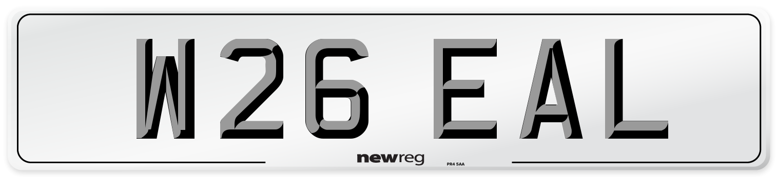 W26 EAL Number Plate from New Reg